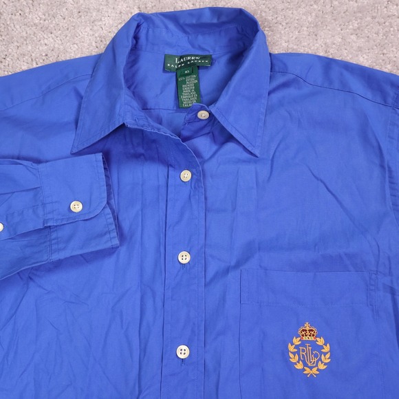 Lauren Ralph Lauren Tops - Lauren Ralph Lauren Button Down Shirt Crown Logo Long Sleeve Blue Size 10